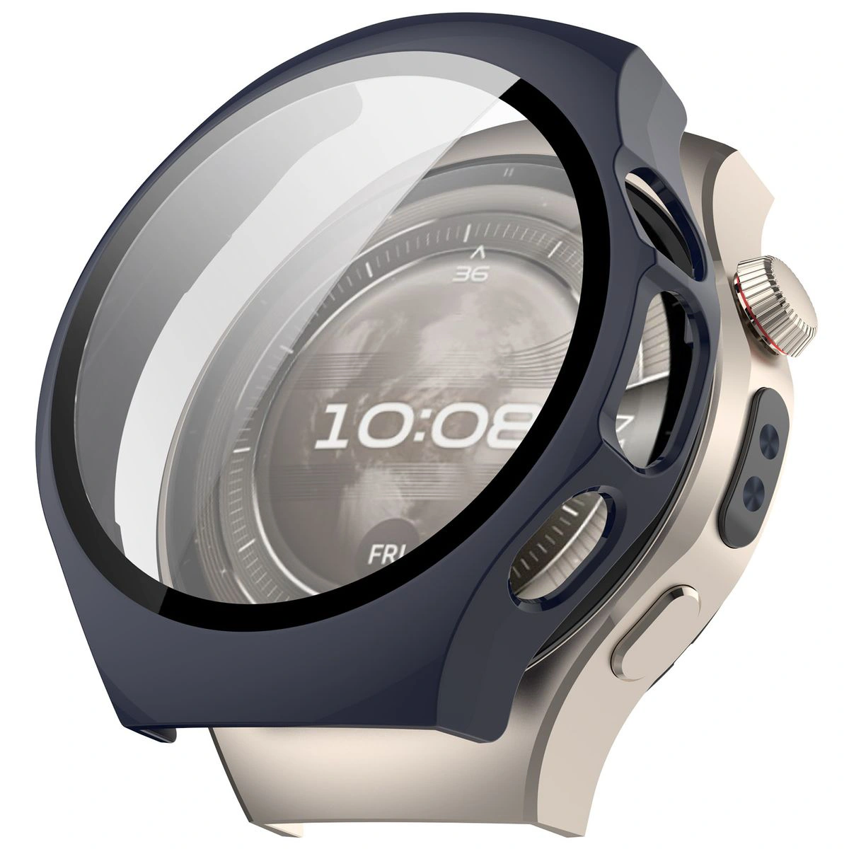 Wizualizacja nakładania etui Bizon Case Watch Adamo do Huawei Watch 5 46 mm